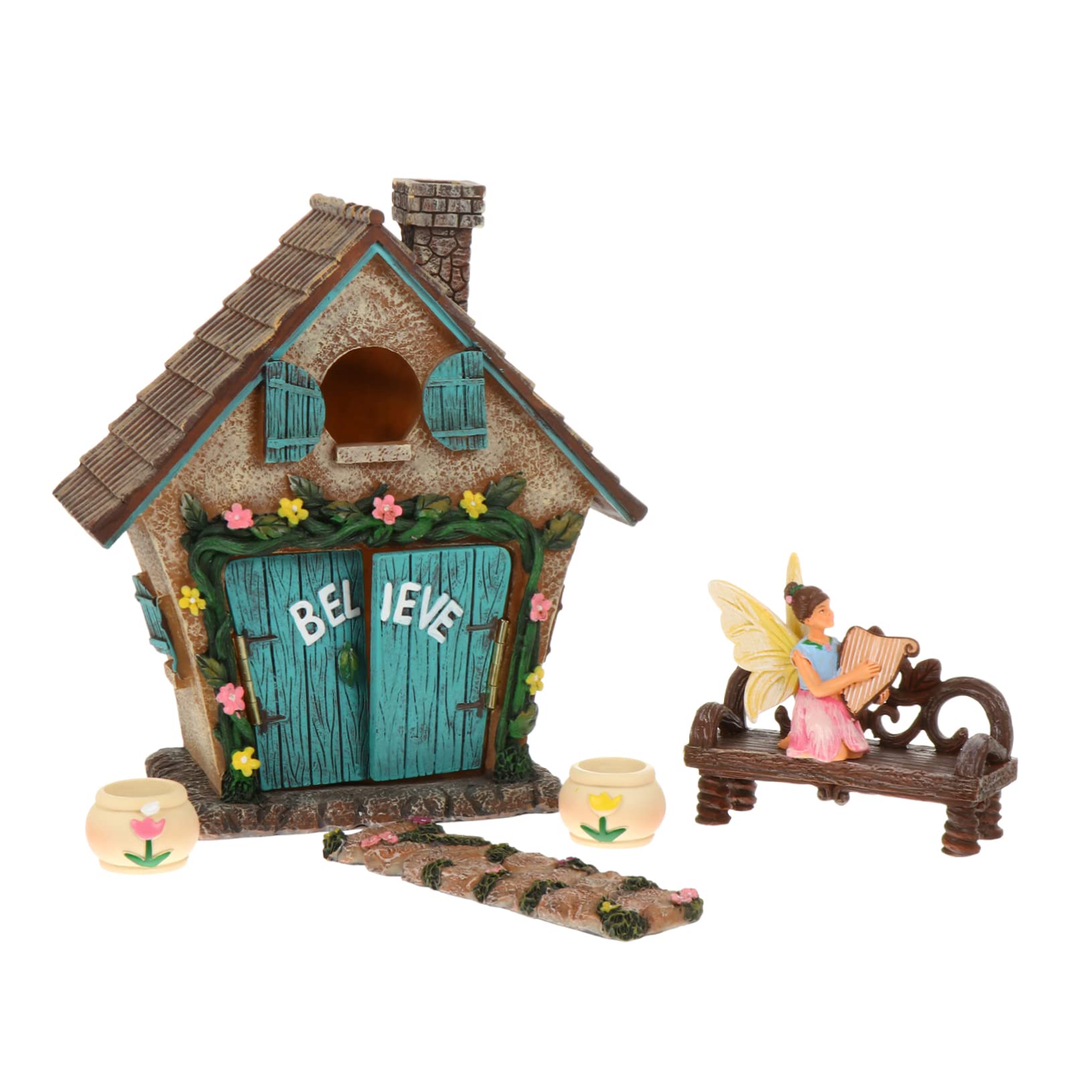 Figurines de maison de fée en résine SUPVOX pour décoration miniature de jardin lot de 6