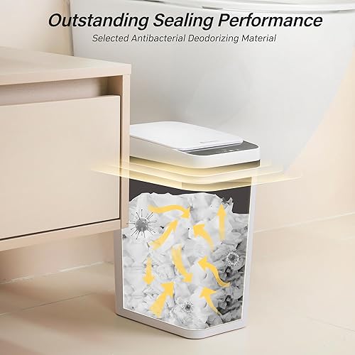 Miniatura 4 de Bote de basura automático para baño, recargable, sin contacto, con sensor de movimiento, pequeño, delgado, con tapa, bote de basura eléctrico