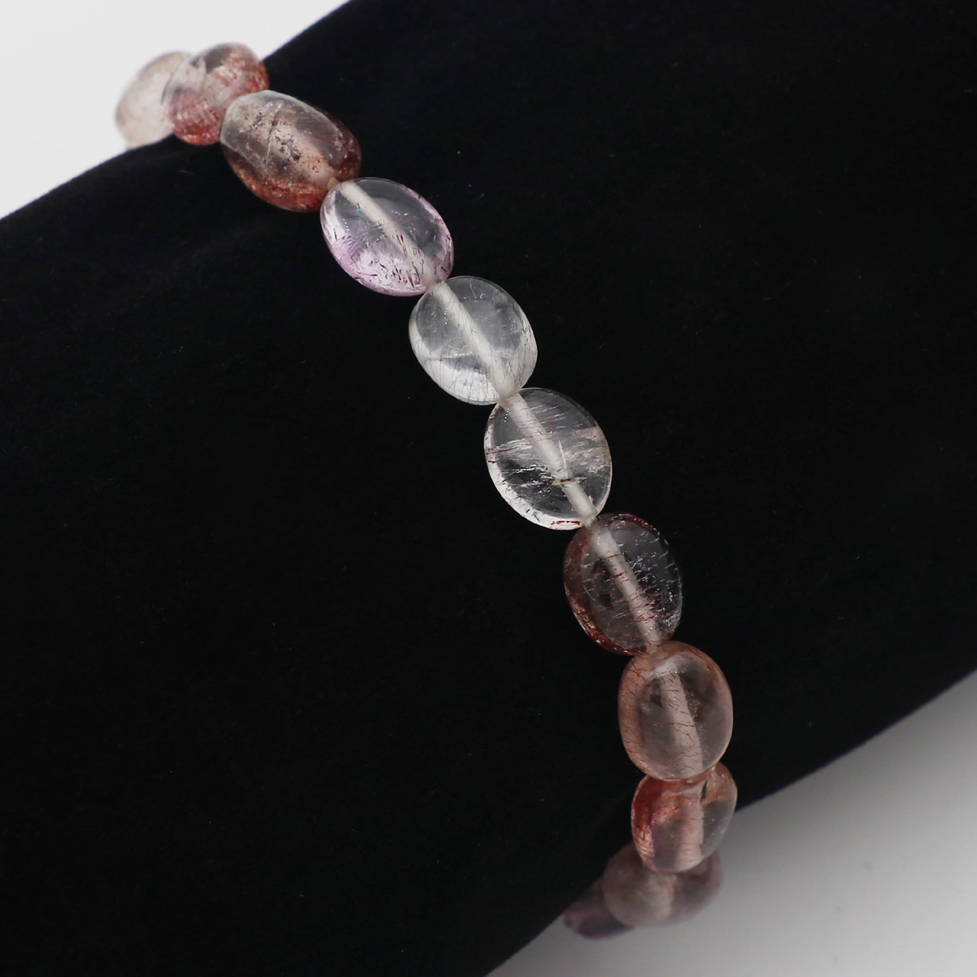 Stone House Bracciale Super Seven in pietra semipreziosa, cristallo curativo, perline di pietre preziose naturali, braccialetto regolabile per donne e uomini
