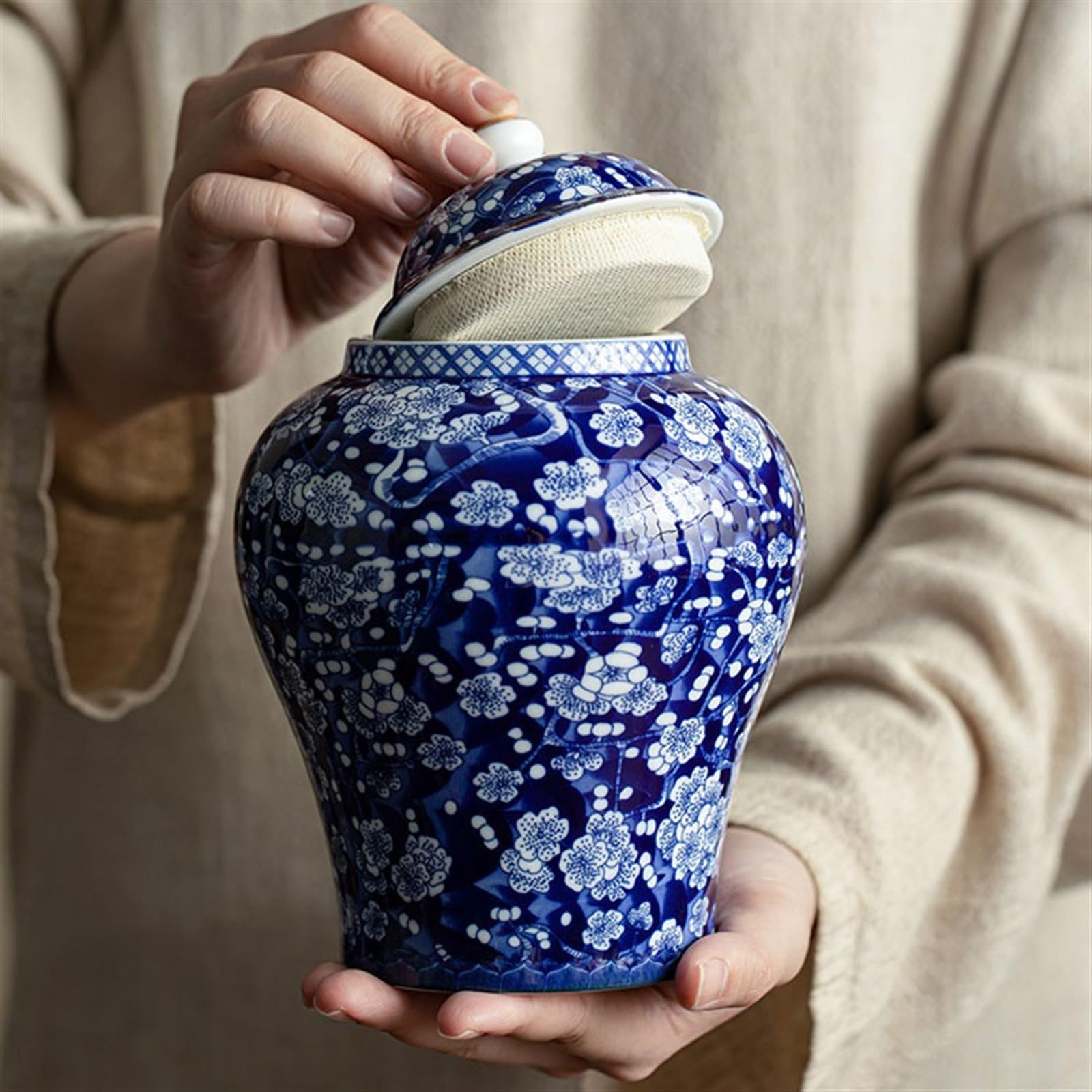 Pojemniki do przechowywania herbaty Ceramiczny garnek o dużej pojemności Gospodarstwo domowe Celadon Porcelana Herbata Magazyn Słodycze Kawa Pojemnik na herbatę