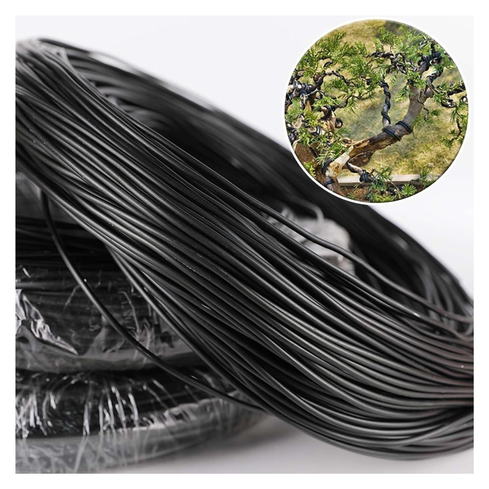 5-rolkowy czarny drut treningowy do bonsai o średnicy 2,5-5 mm, aluminiowy rzemieślniczy długości 10 metrów, odpowiedni mocowania gałęzi ogrodowych(Diameter 5mm)