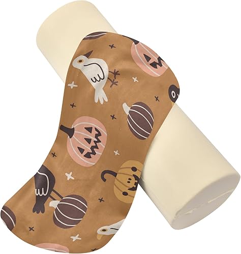 Miniatura 4 de JUNZAN Halloween Cute Pumpkins Long Bolster Pillow for Bed Firm Neck Roll Pillow Round Pillow Covers Decorative for Legs Support Pillow Cylinder