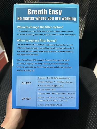 Miniatura 9 de ZXICH Respirador de cara completa reutilizable, máscara de vapor orgánica con cubierta de gas y antivaho con filtro de carbón activado de 1.575 in