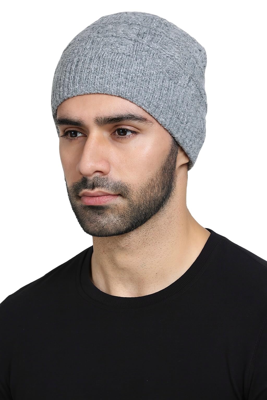 camey Men’s Winter Woolen Beanie Cap | Warm Knitted Wool Cap for Men | Soft Stretchable Skull Cap for Cold Weather | Stylish Grey Winter Hat-picture-53