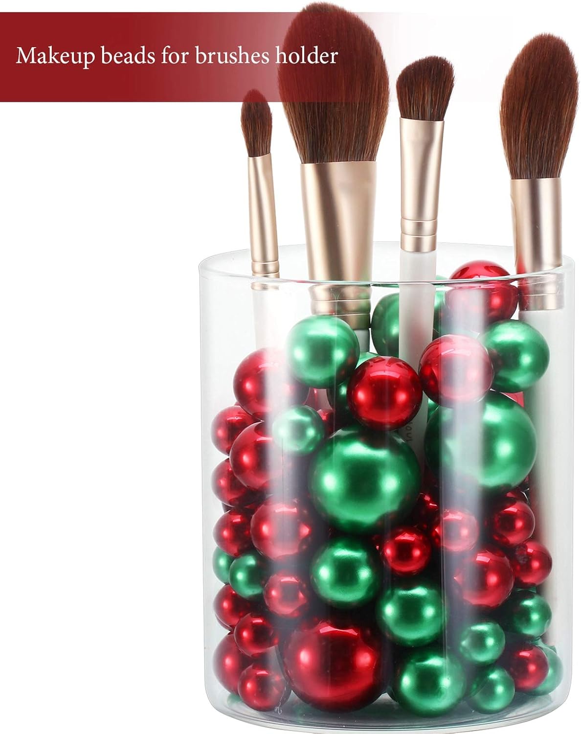 Hicarer 120 Pieces Vase Filler Pearls No Hole Floating Beads for Vase Centerpieces Brush Holder Round Faux Water Bead for DIY Home Wedding Table Party Decor, 14/20/30 mm(Green, Bright Red) image 5