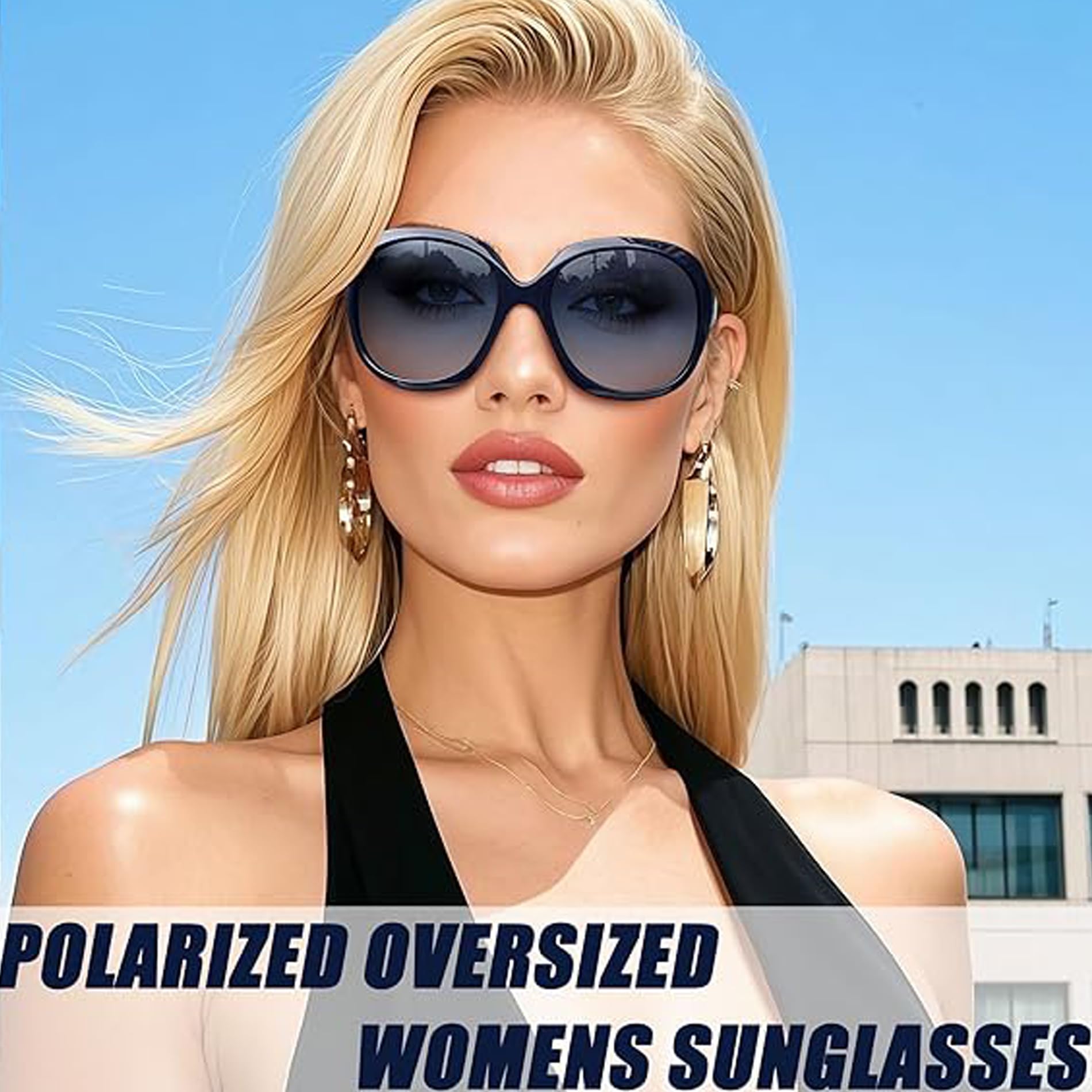 Occhiali Da Sole Donna Quadrati Grandi E Polarizzati - Moda UV400 Con Montatura Oversize, Eleganti Per Ogni Occasione
