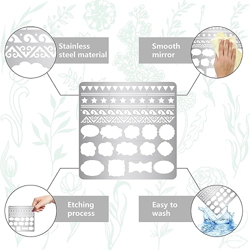 Miniatura 12 de GORGECRAFT 6.3 x 6.3 Christmas Metal Stencils Santa Claus Stainless Steel Cutting Dies Stencil Reusable Snowman Elk Christmas Tree Bells Christmas