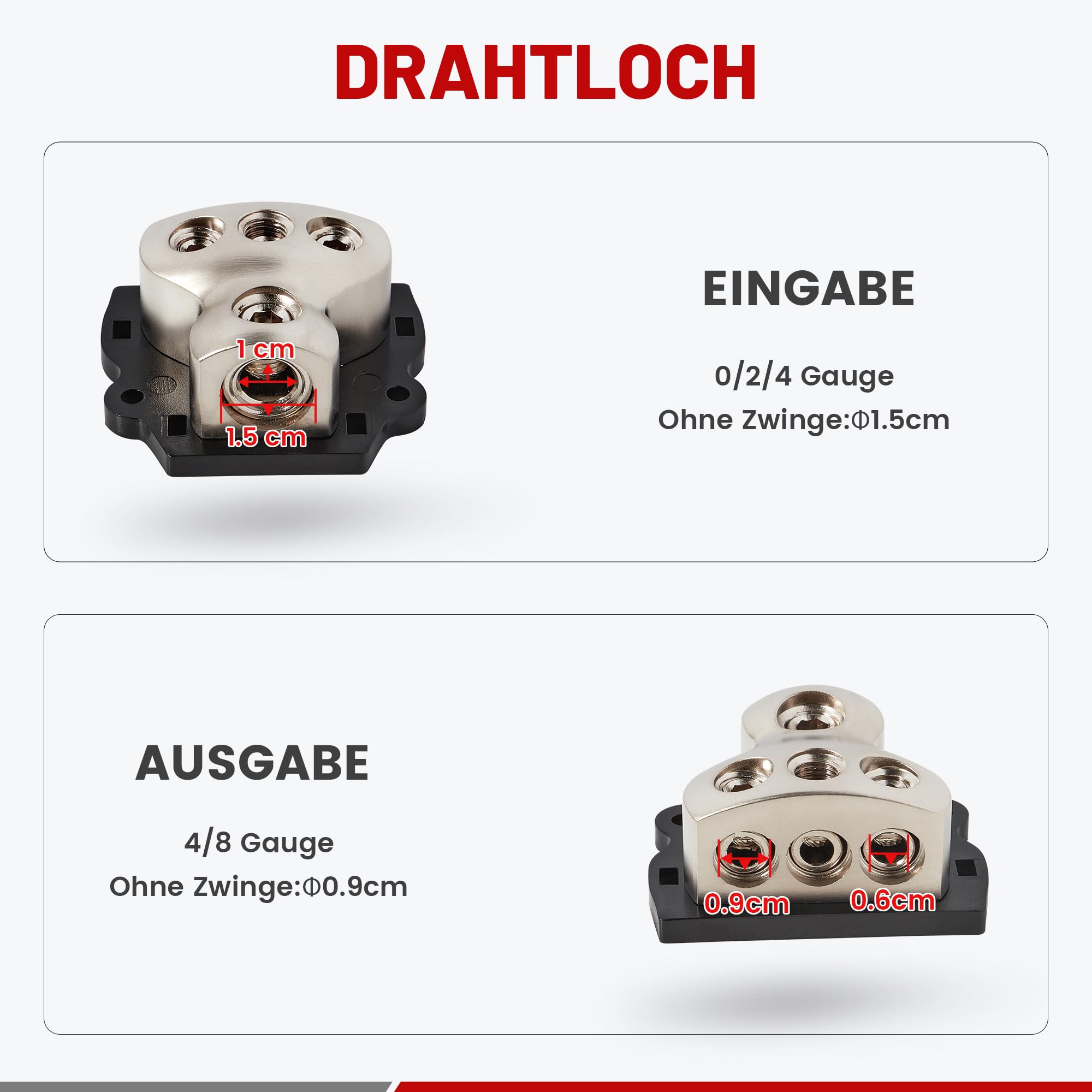 Lot 2 Blocs Distribution Alimentation 1→3 Voies – 0/4/8 GA, Laiton Massif Pour Auto, Bateau, Ampli Audio