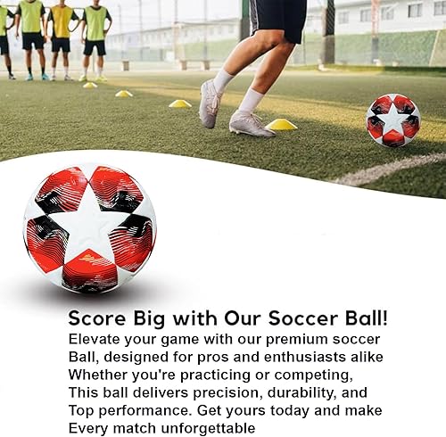Miniatura 7 de Balón de fútbol de la Liga Campeón Tamaño 5 - Réplica oficial del partido, fútbol con calidad de torneo para entrenamiento y juego.