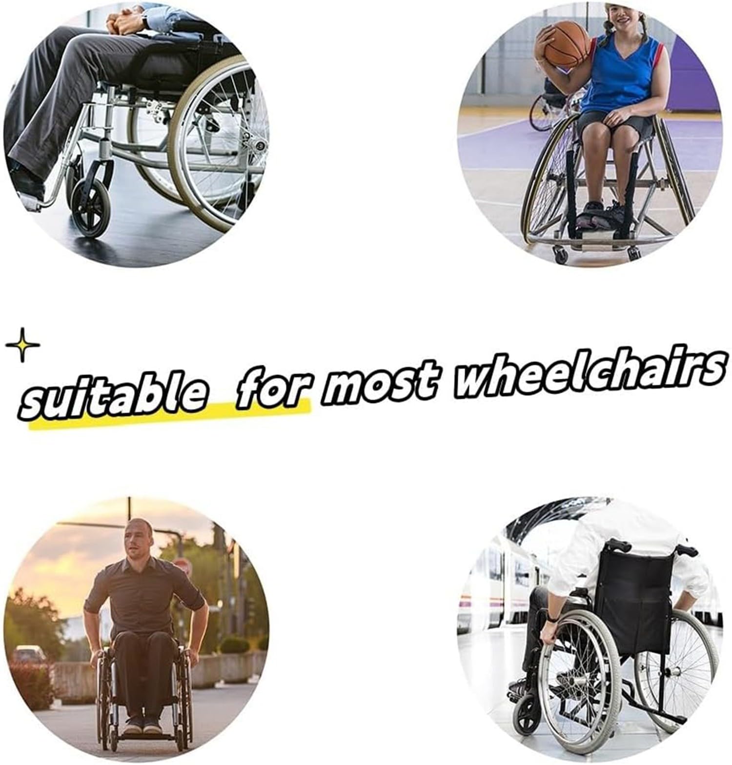 BLUEZY Ruote Anteriori per Sedia a Rotelle, Ruote per Sedia a Rotelle da 4/5 Pollici, Ruote in Gomma Antiscivolo, Accessori per Carrozzina Disabili per Sedia da Ufficio C,5in