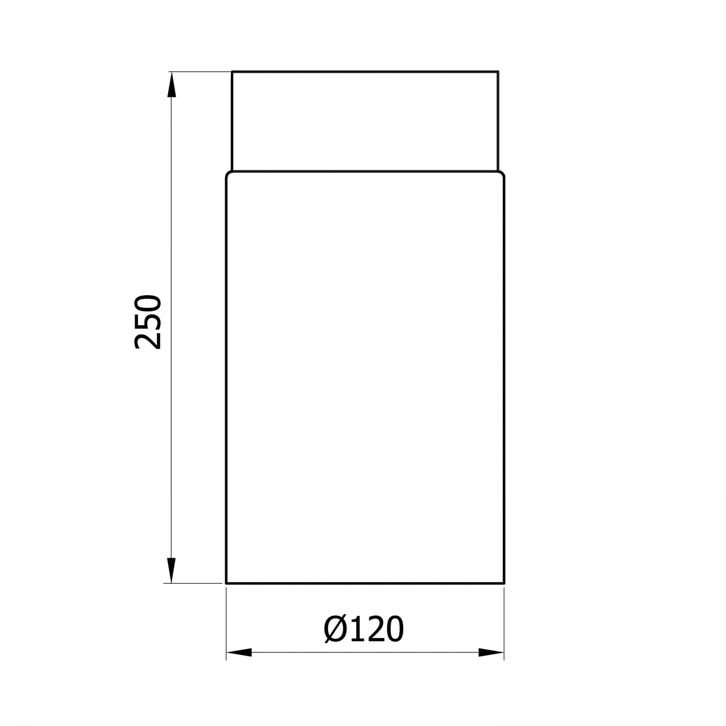 Raik sh004–120 de fumée GG de tube/tuyau de poêle 120 mm – 250 mm fonte