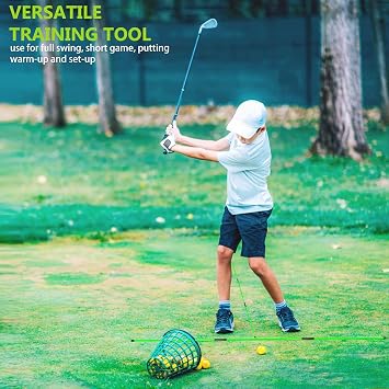 Golf Alignment Stick - Golf Sticks Alignment Aid 48 Golf Alignment Rods 2 Pack for Aiming, Putting, Full Swing Trainer, Posture Corrector Golf Training aid with Clear Tube Case