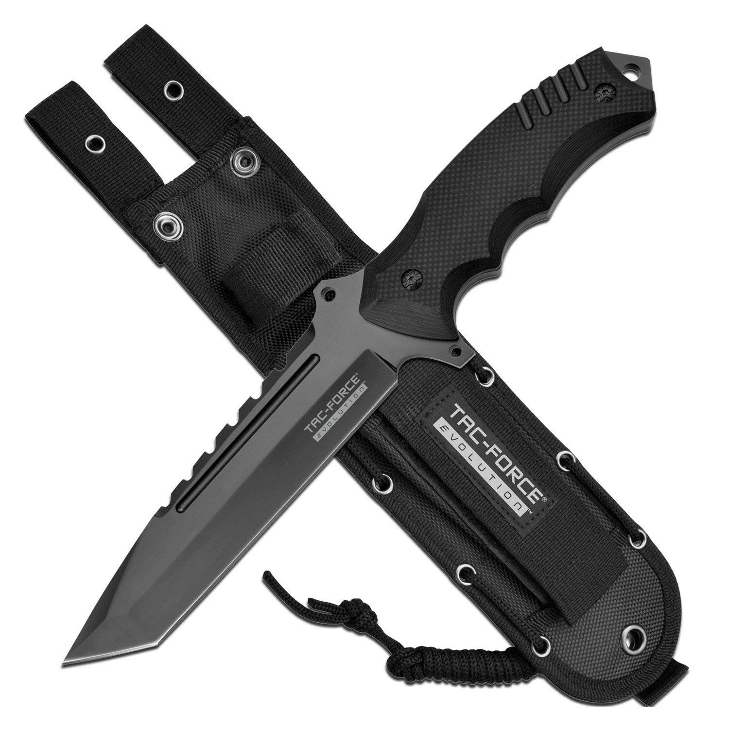 Tac-Force Evolution Gorilla – nóż outdoorowy – czarny, bardzo ostry, długość ostrza: 17,8 cm