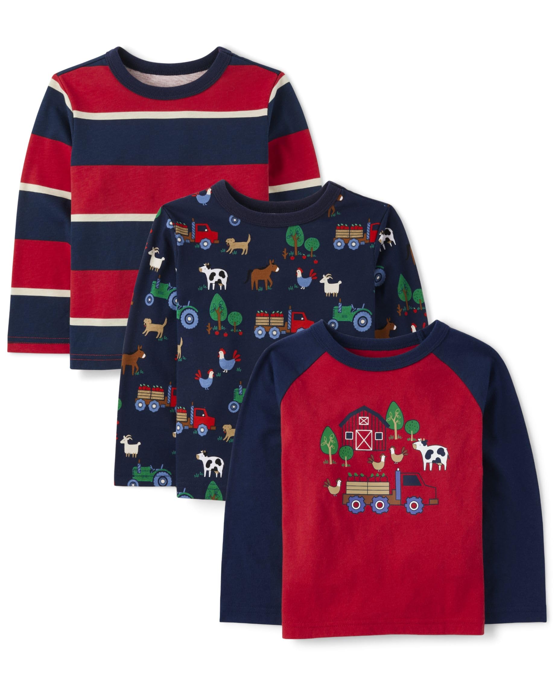 The Children's Place Baby Boys' and Toddler Long Sleeve Everday Casual Knit Shirt