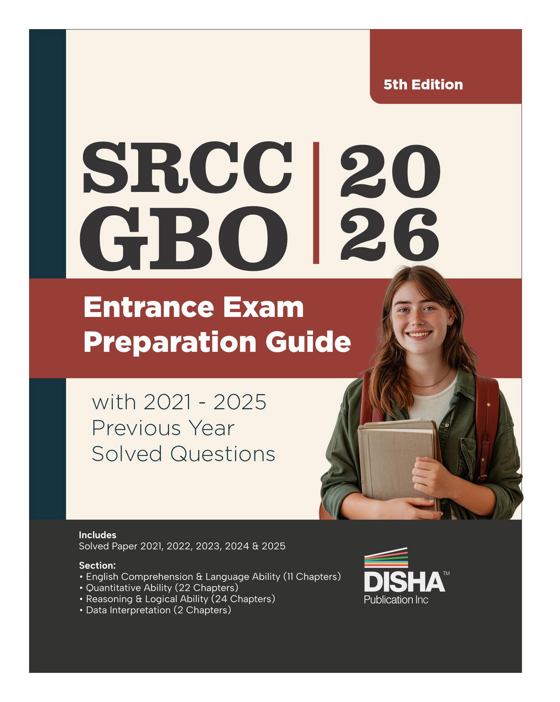 Disha SRCC GBO 2026 Entrance Exam Preparation Guide with 2021 - 2025 Previous Year Solved Questions 5th Edition | Sriram College of Commerce PGD Global Business Operations