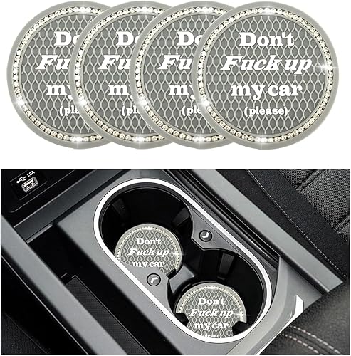 Sylvil 4 posavasos brillantes para automĂłvil, 2.75 pulgadas, antideslizantes, para insertar portavasos de automĂłvil, tapete universal con diamantes Sylvil 4 posavasos brillantes para automĂłvil, 2.75 pulgadas, antideslizantes, para insertar portavasos de automĂłvil, tapete universal con diamantes