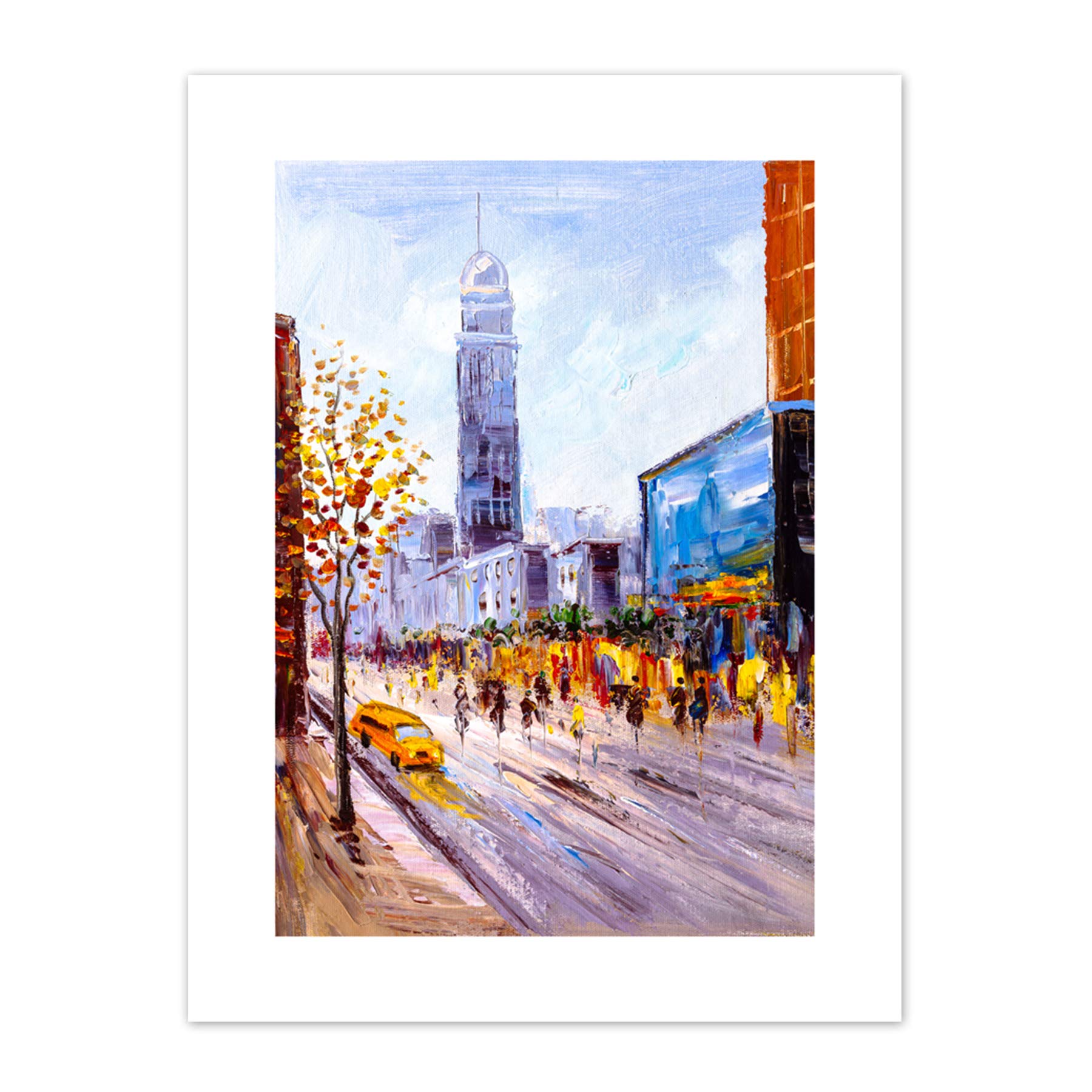 Wee Blue Coo New York Cityscape Painting Art Print Canvas Premium Wall Decor Poster