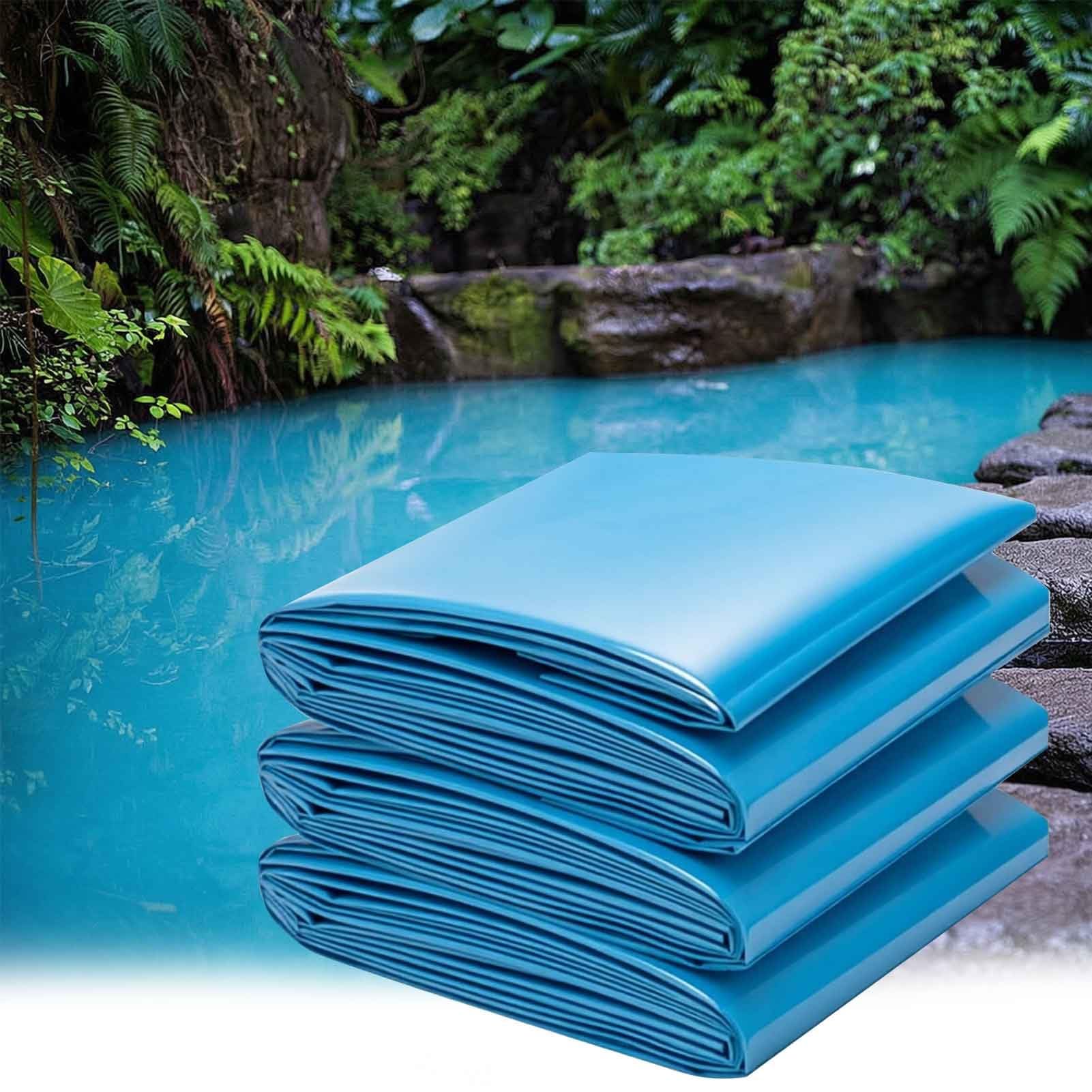 DMCHENGMA Heavy Duty HDPE Pond Liner 0.16mm (6 Mil) - Blue Waterproof Pool Membrane for Fish Ponds & Water Gardens, Puncture Resistant Underlayment(1x10m(3.3x32.8ft))