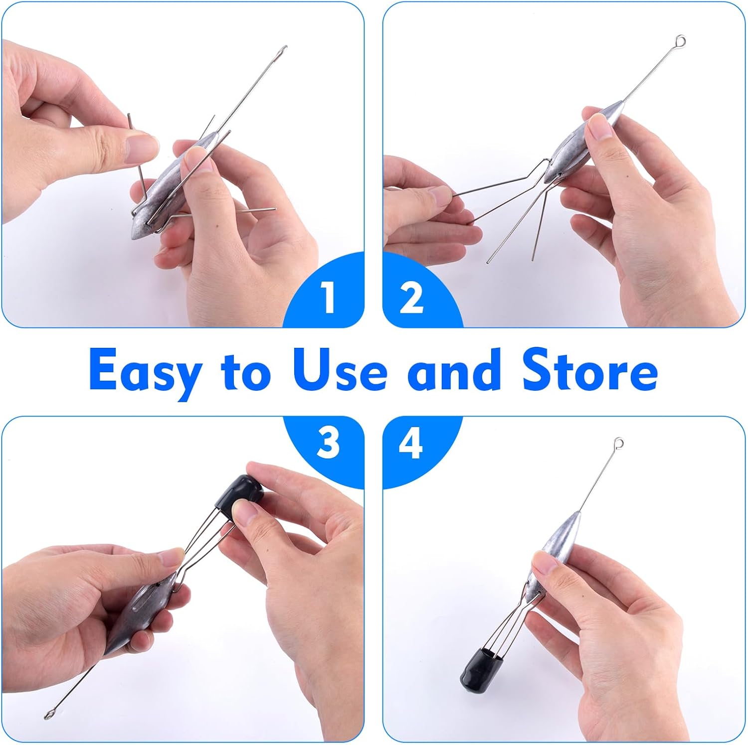 Dr.Fish 5 Pack Sputnik Sinker Spider Sinker 2oz-10oz Surf Fishing Lead Weight Pyramid Saltwater Beach Casting Sea Fishing