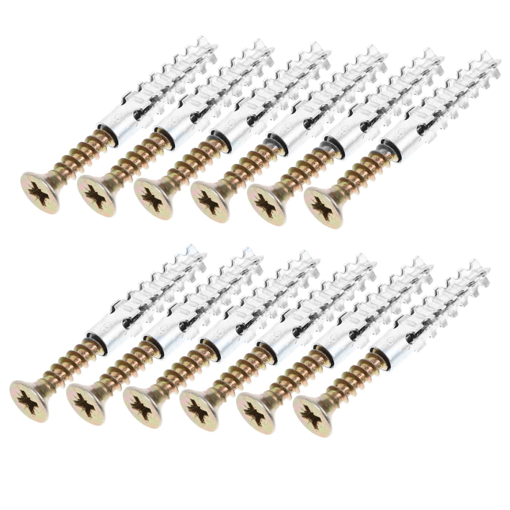 Cabilock Drywall Anchor Kit 40pcs Expansion Screws Set Wall Screws and Anchors for Drywall Plaster Walls Concrete Random Color