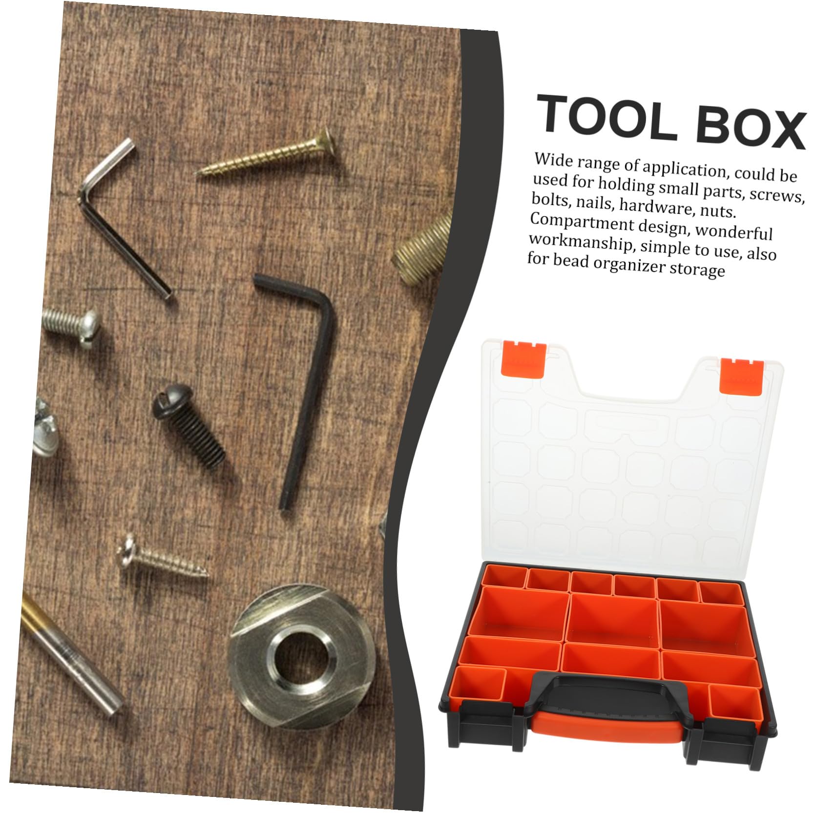 Scatola Portaoggetti in Plastica Trasparente con Scomparti Multipli Organizer Hardware per Bulloni e Piccoli Componenti Cassettiera Pratica per Stoccaggio Versatile