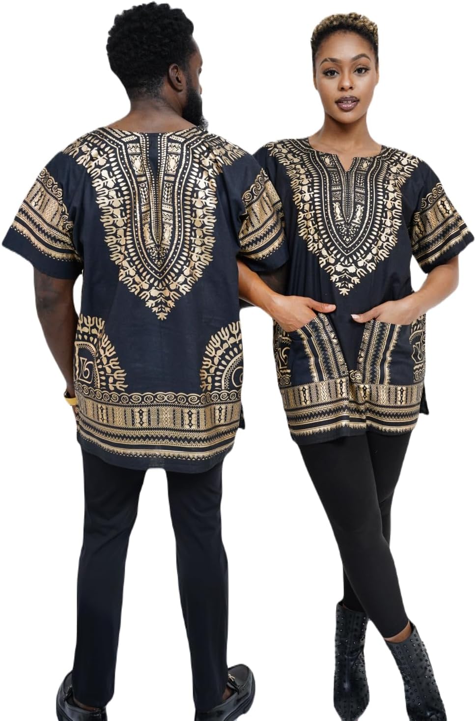 Dupsie's African Print Unisex Dashiki Shirt African Attire for Men Women Black History month, Festivals, Church, Cruises - Image 9