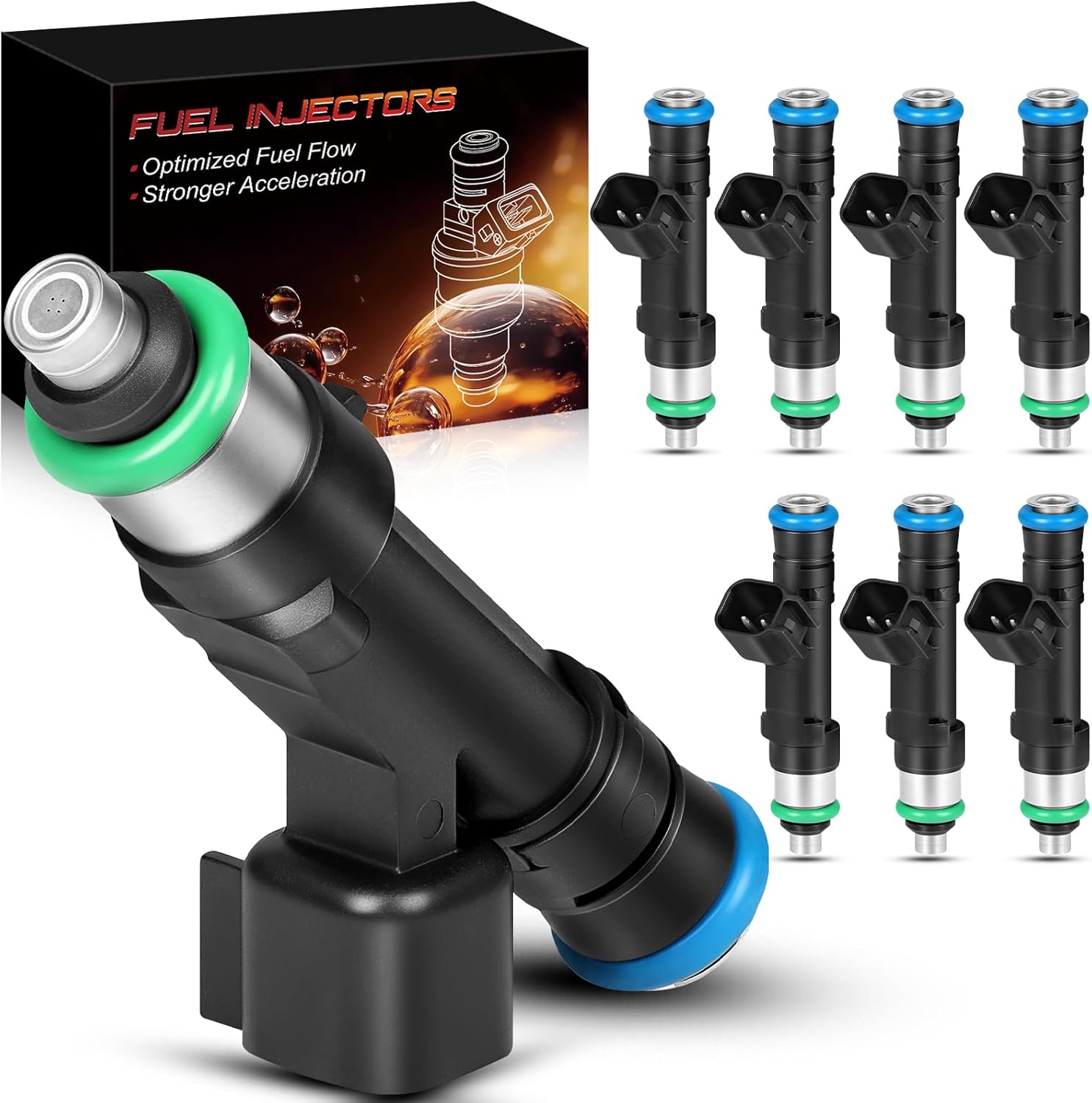 0280158001 Fuel Injectors For:-Ford Expedition E150 E250 E350 E450 Club Wagon Super Duty V8 5.4L 2003 2004 2005 2006 2007 2008 2009 High Performance Fuel Injectors Set of 8 Replace 82211167