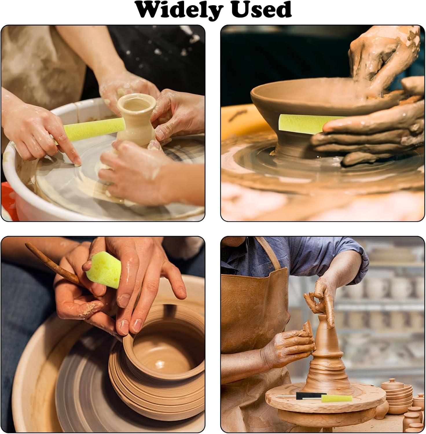 Ceramic Tools Burr Repair Sponge Stick Pottery Sponges, Two Colors Pottery Trimming Tools Supplies for Clay Making Ceramic Tools Accessories, Sponge Stick Tools for Pottery Shaping and Carving