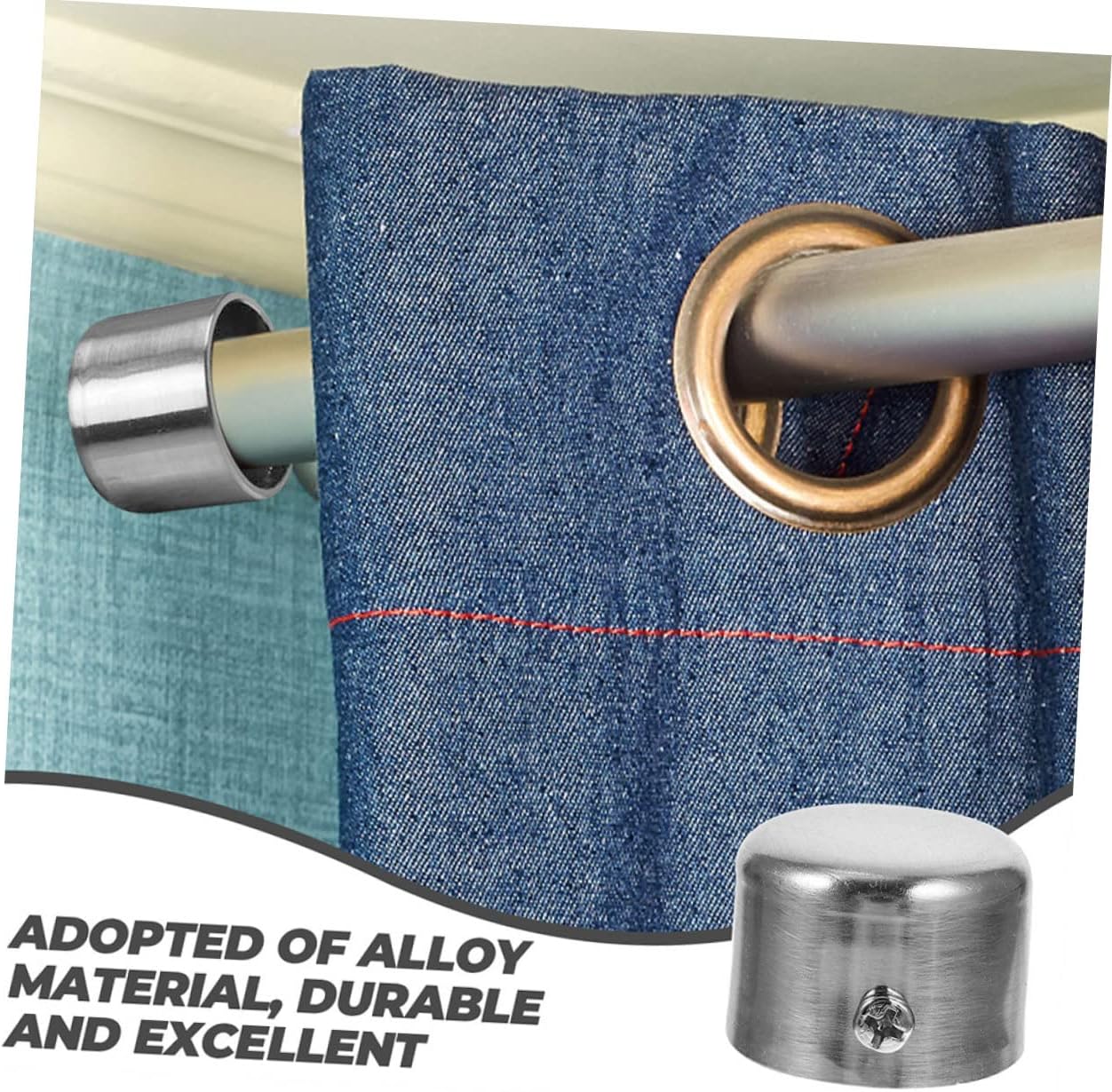 Luxshiny 6pcs Metal Curtain Rod Finials Decorative Ends for Curtain Rods Premium Compact Design for Styles for Home Decor