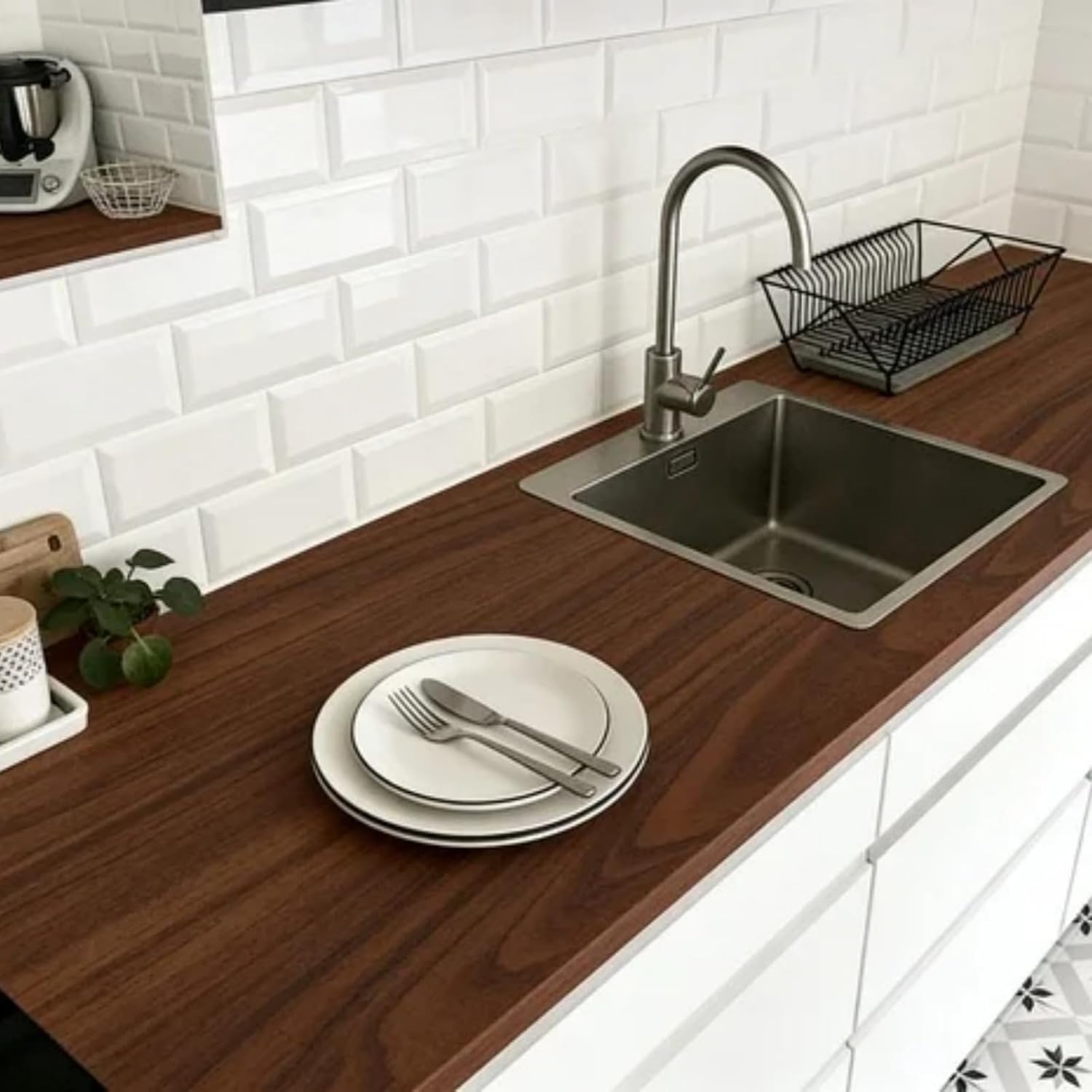 Abyssaly Dark Brown Walnut Wood Grain Contact Paper - Waterproof Wooden Wallpaper Peel and Stick for Furniture - Wood Vinyl Wrap Roll for Cabinets Countertops and Table 15.7" X 393.7"