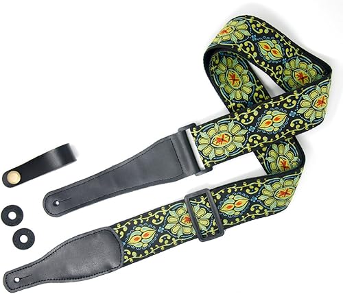 COOME Gitarrengurt Tragegurt Einstellbar Gitarrengurte mit Lederenden Gurtknopf Gurt SchlA sser fA r Akustik Klassik Konzert Western gitarre E-Gitarre oder Bass Gelb COOME Gitarrengurt Tragegurt Einstellbar Gitarrengurte mit Lederenden Gurtknopf Gurt SchlA sser fA r Akustik Klassik Konzert Western gitarre E-Gitarre oder Bass Gelb