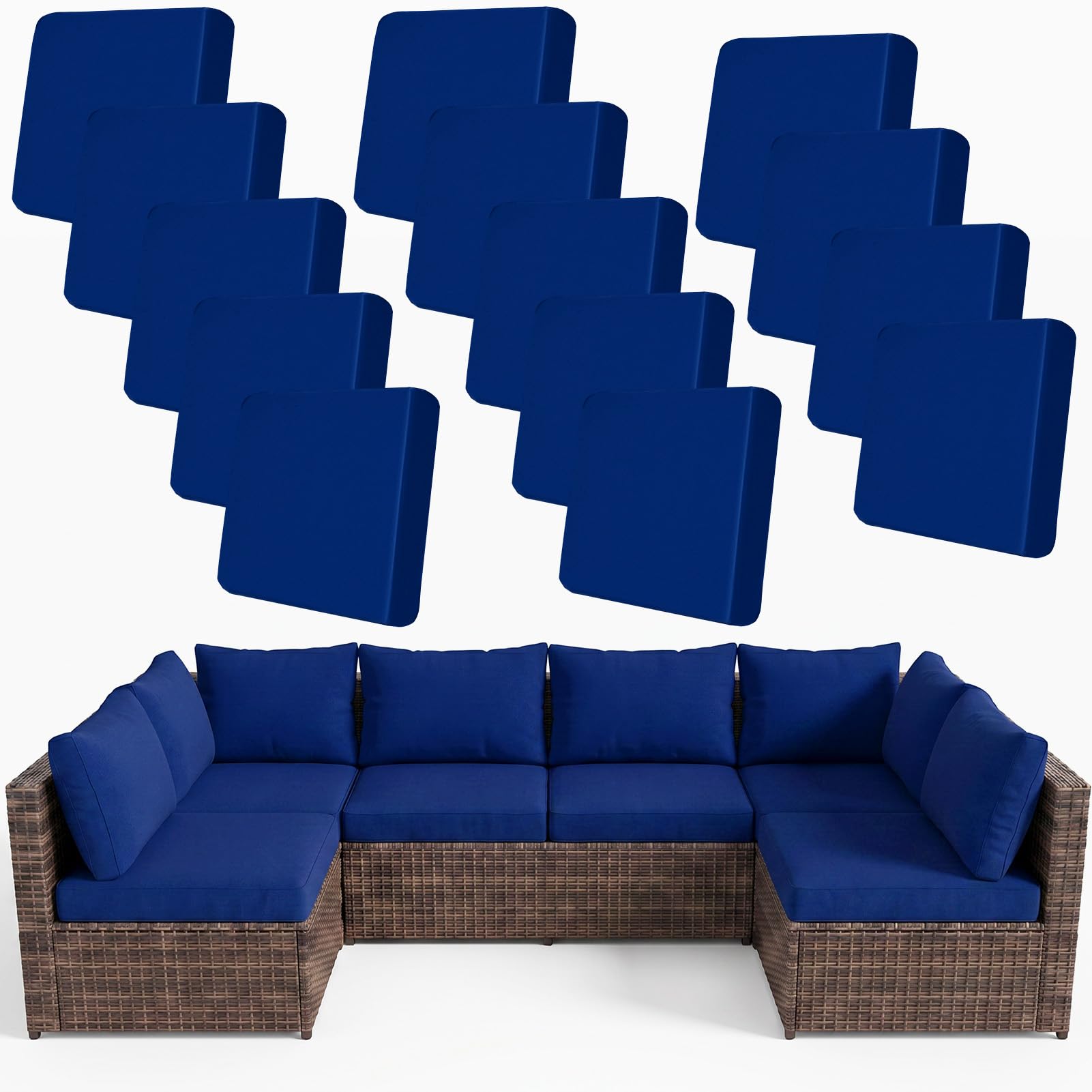 14Pcs Patio Cushion Covers Stretch Outdoor Furniture Protector Slipcovers