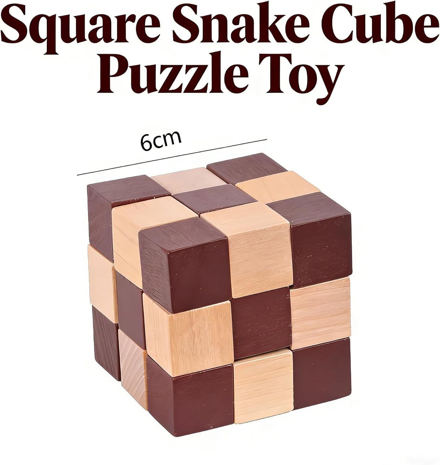 MAGIKON Brain Teaser Cube Puzzle Toy (Square Snake Cube)