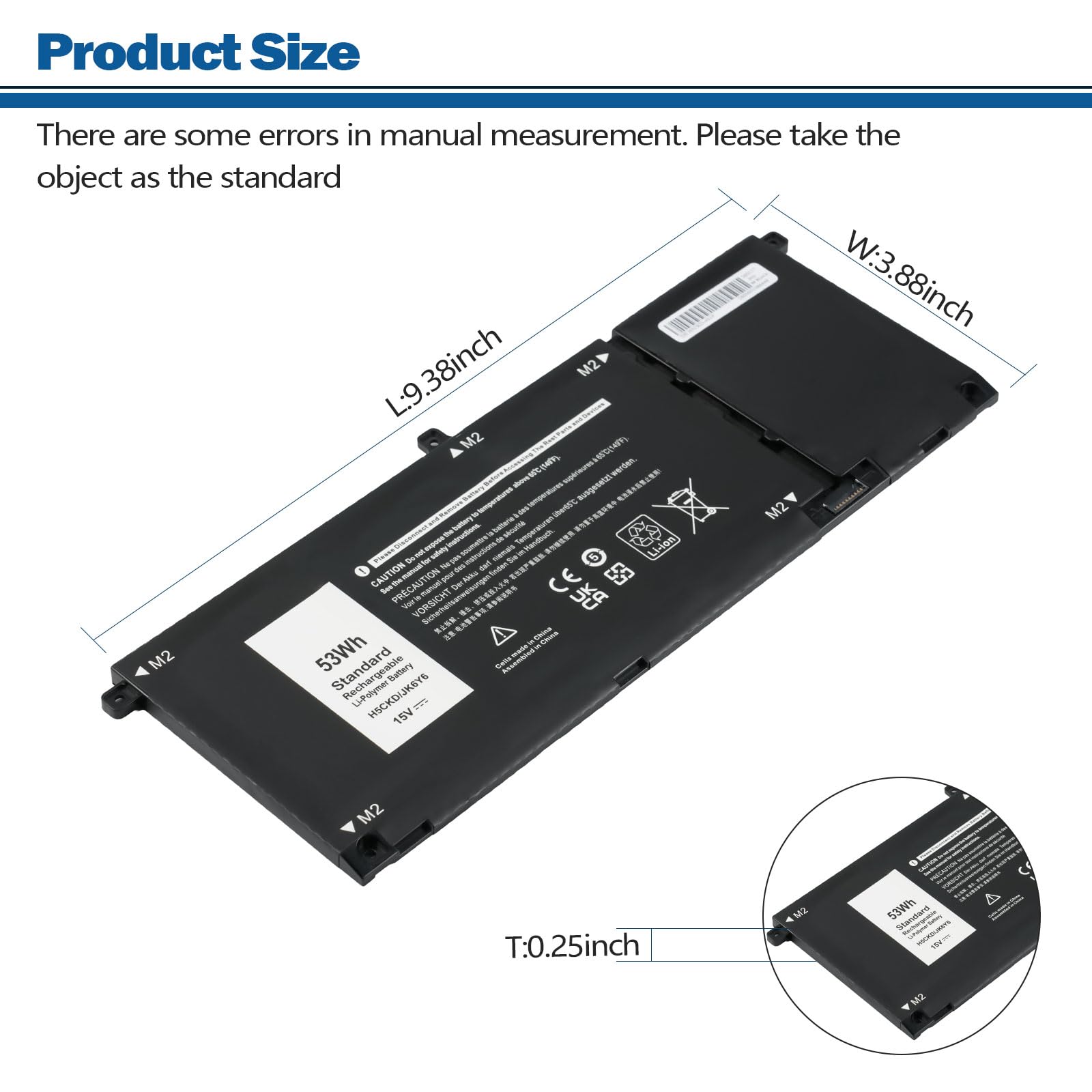 Amazon.com: A AMANDA 53Wh H5CKD 15V Battery for Dell Inspiron 7506