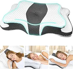 Memory Foam Pillows, Cervical Pillow for Neck and Shoulder Pain Relief, Ergonomic Contour Bed Pillow, Soft for Side Sleep Stomach Sleeping and Back Sleeper
