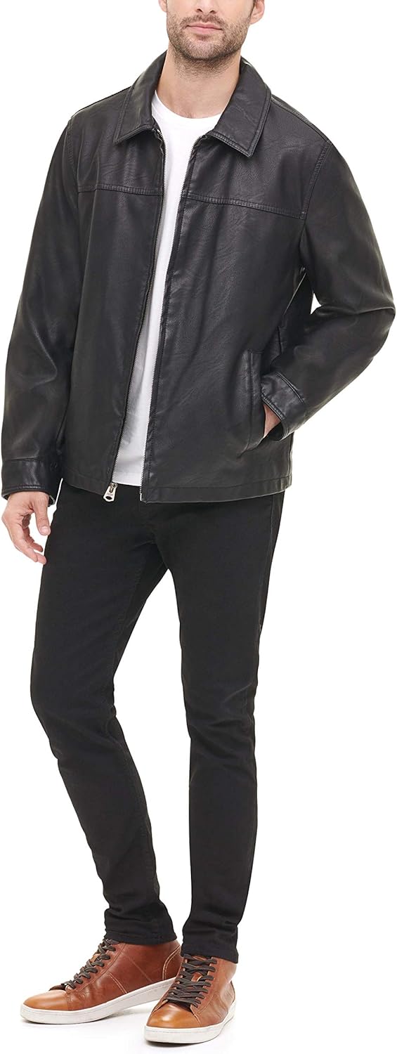 Dockers Men's James Faux Leather Jacket at  Men’s Clothing store