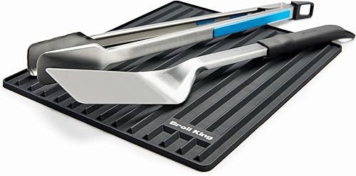 Broil King, 60007, Estera de estante lateral de silicona con diseño magnético Regal Pellet Negro