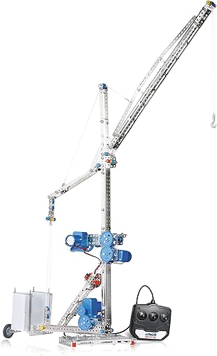 Miniatura 3 de Eitech Kit de construcción de grúa motorizada de lujo de la serie exclusiva, introducción a la ingeniería y el aprendizaje STEM, acero
