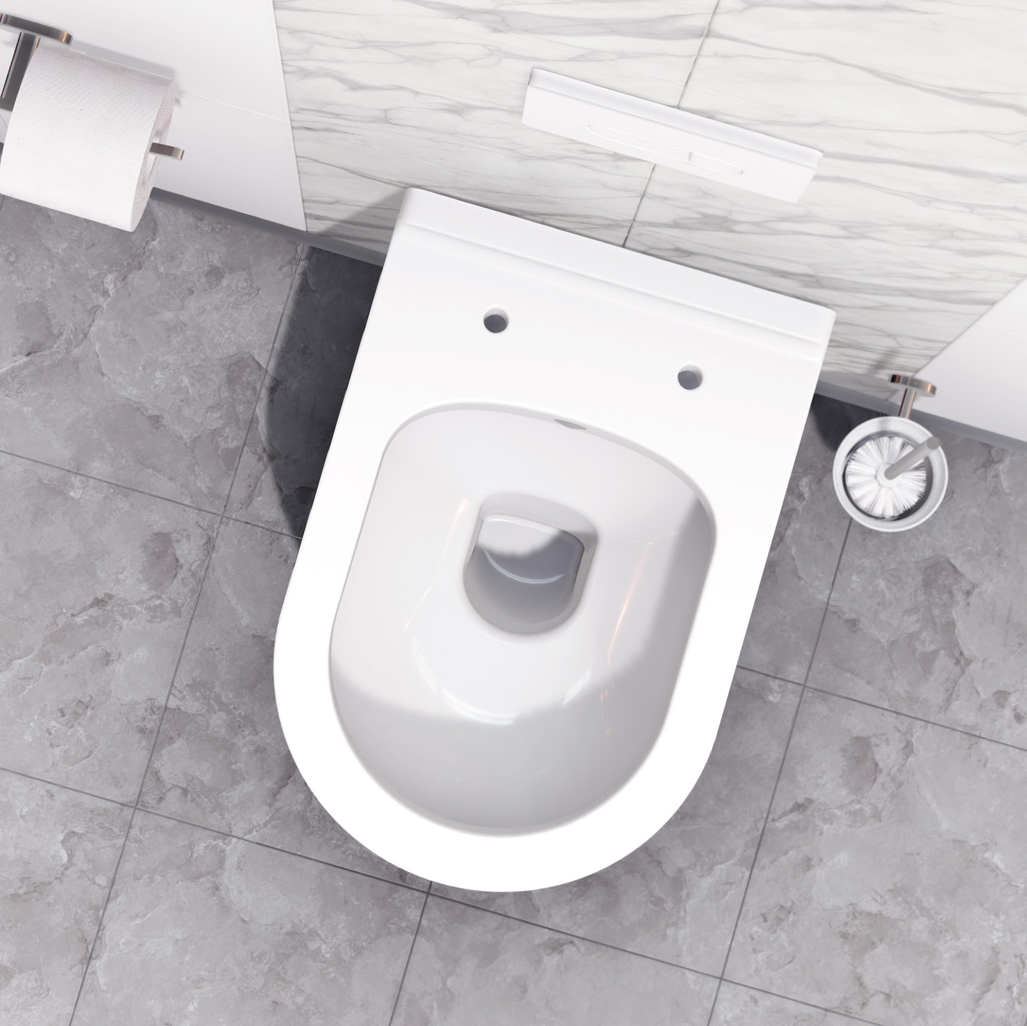 ALONI Wand-WC mit Bidet-Funktion, Weiß | Hänge-Toilette, Taharet-WC