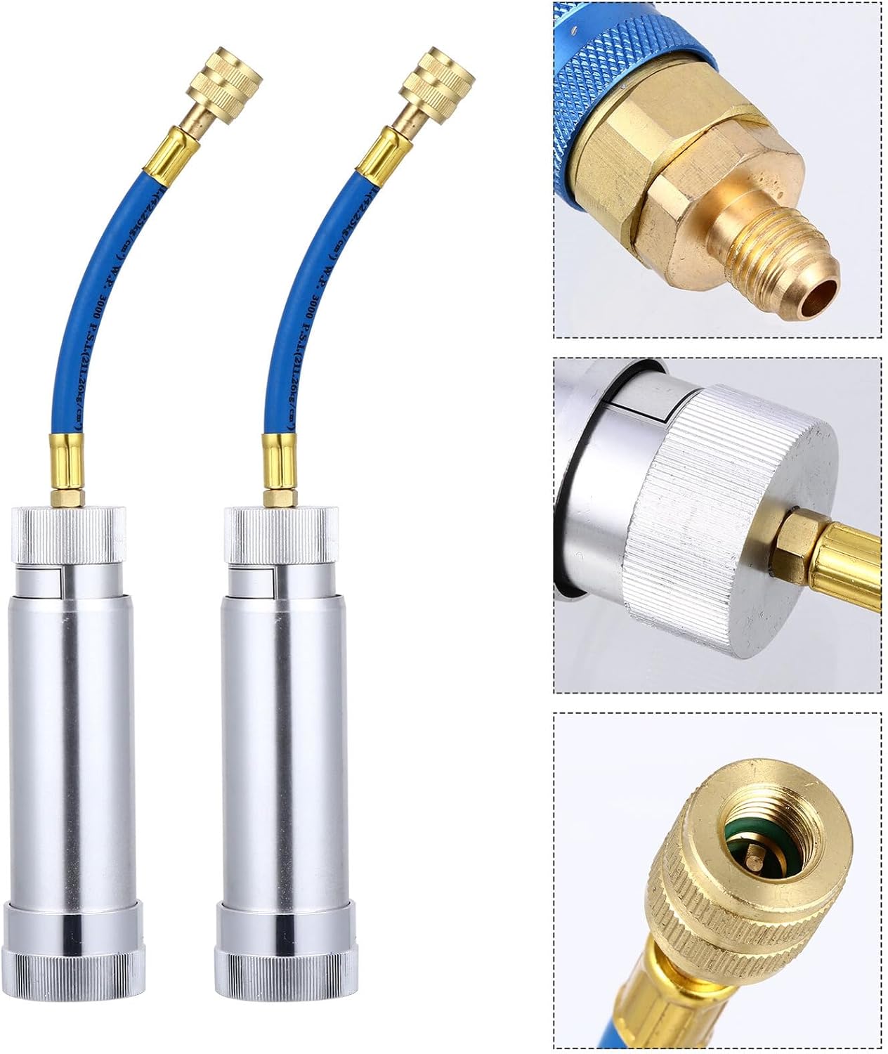 GANAZONO A/c Oil Injector Manual Syringe 2oz with Fluorescent Dye for Automotive Air Conditioning Oil Filling Tube Compatible with R134a Systems