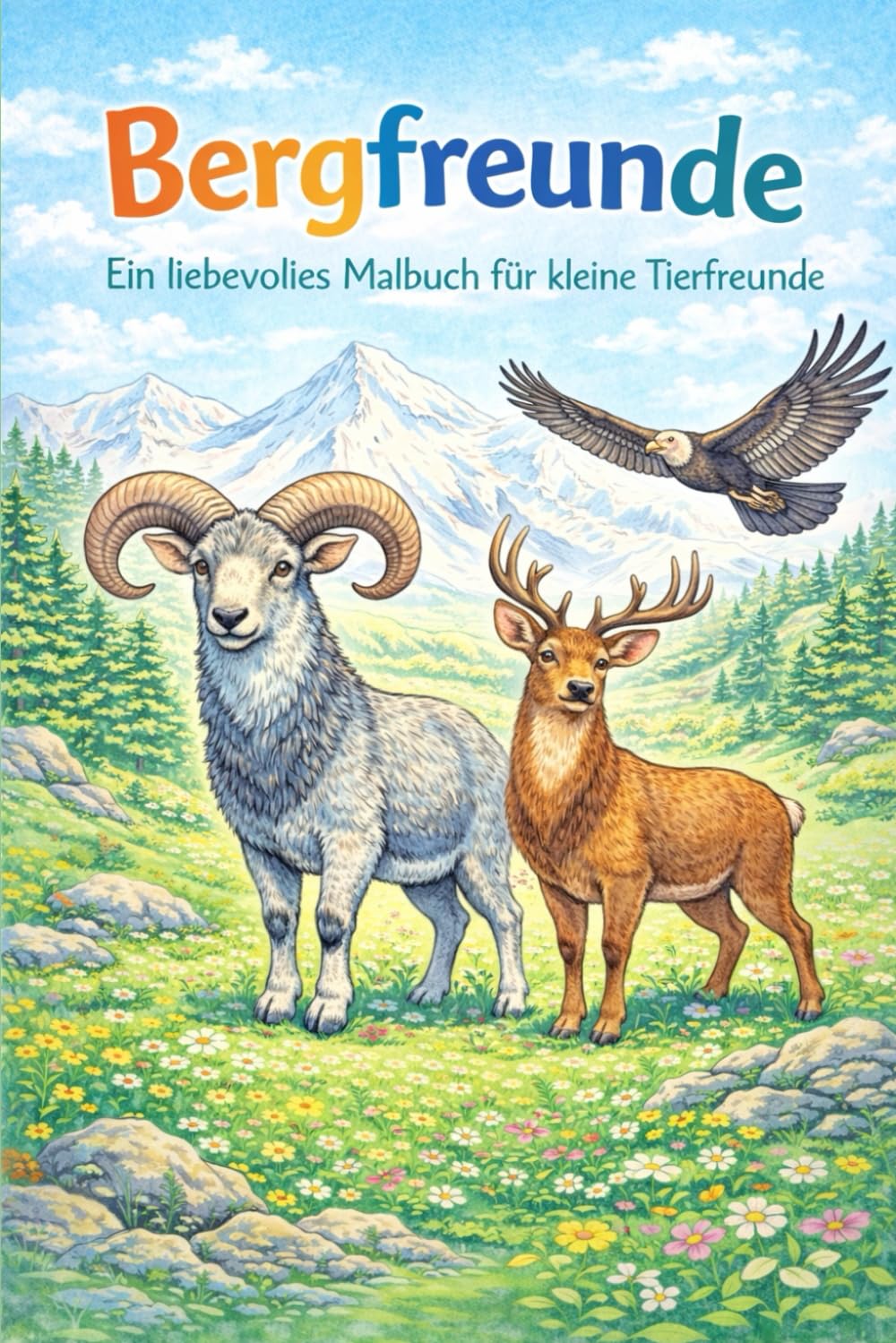 Bergfreunde: Ein liebevolles Malbuch für kleine Tierfreunde (Die Freunde-Malbuchserie – Kreativer Ausmalspaß für Kinder ab 3 Jahren)