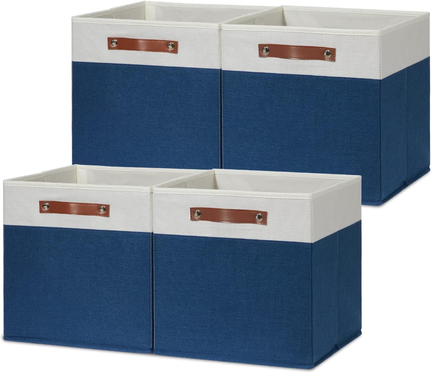 HNZIGE Fabric Storage Cubes Bins for Shelves,13x13 Storage Cubes, Set Of 4 Foldable
