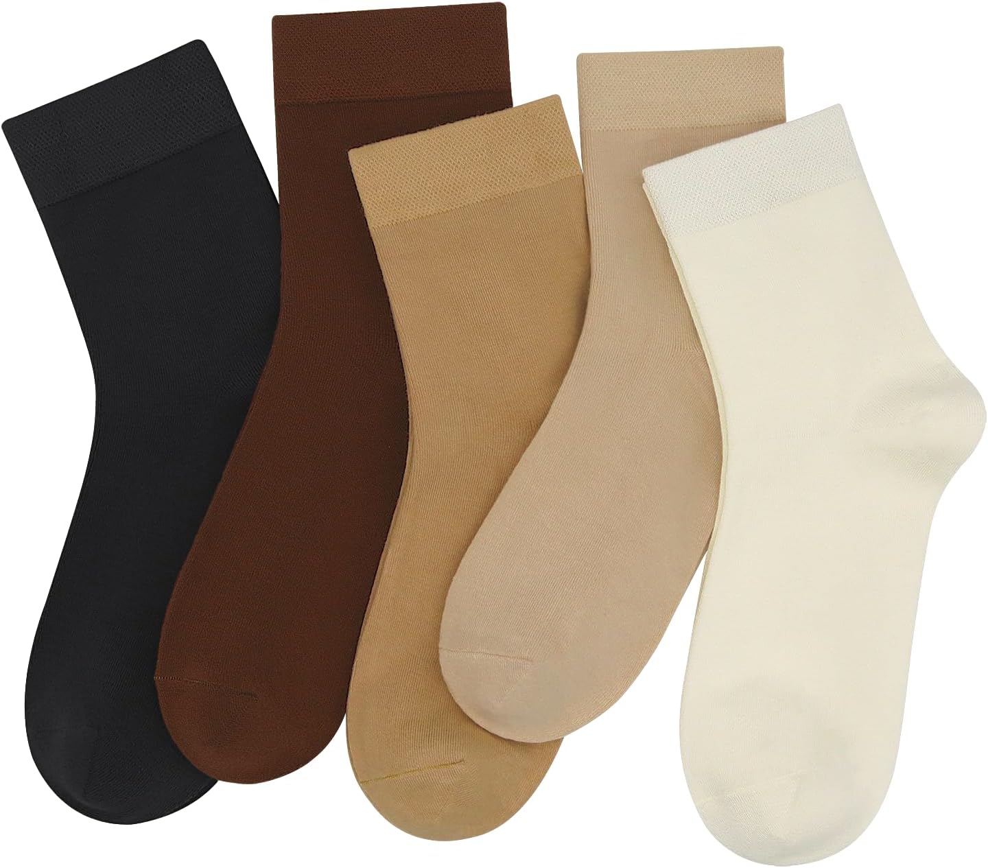 SERISIMPLE Women Thin Viscose Bamboo Socks Crew Lightweight Above Ankle Casual Dress Sock For Ladies Bootie Trouser 5 Pairs