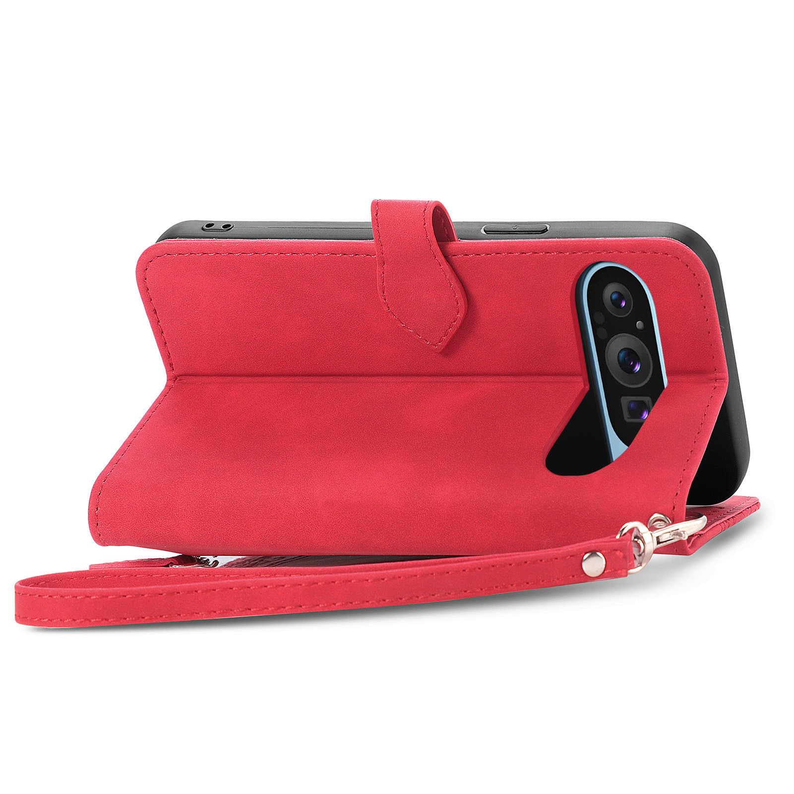 NEXCURIO Handyhülle Für Google Pixel 9 / 9 Pro – Flip Case Mit Kartenfächern, Magnetverschluss & Standfunktion, Rosa Gold