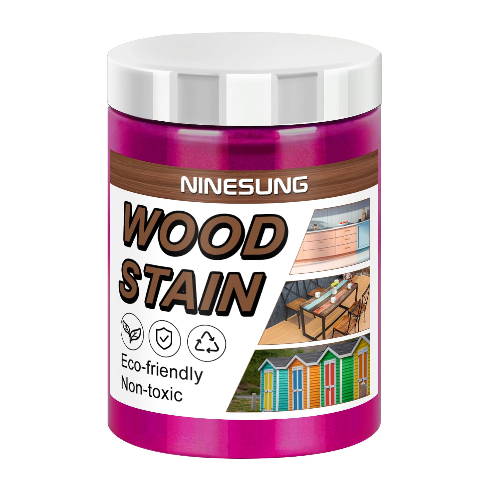 Ninesung Rose Red Wood Stain | Wood Dye Powder for Indoor & Outdoor Use | Fast Drying | Covers Up to 125 Sq. Ft. per 4 Ounces | 4 Ounces
