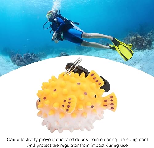 Miniatura 3 de VGEBY Cubierta reguladora de buceo de segunda etapa, boquilla de buceo de peces de dibujos animados, cubierta a prueba de polvo, soporte regulador
