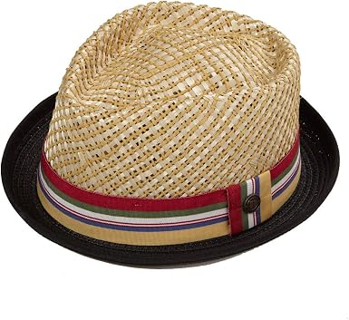 DASMARCA Mens Summer Pork Pie Straw Hat 
