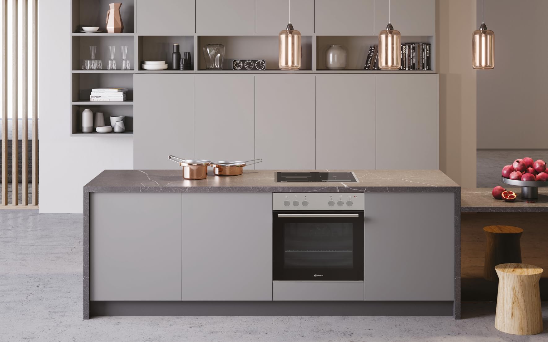 Bauknecht HEKO S200 Herd-Kochfeld Kombination/Glaskeramik-Kochfeld (60cm)/ Umluftherd mit 5 Funktionen/Kochstellensteuerung Cookmatic