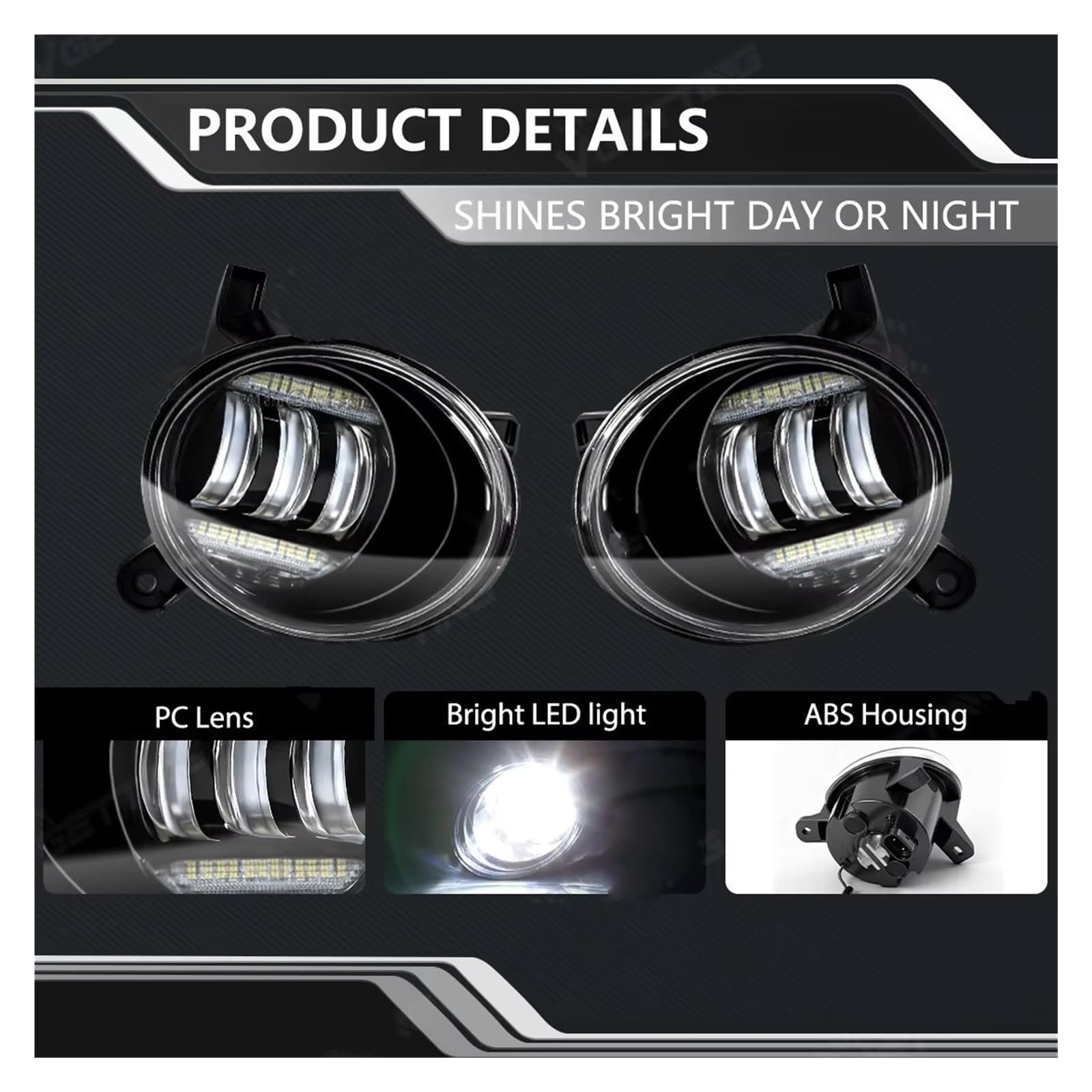 Faros Antiniebla 1 Par Faros Antiniebla LED Para VW Para Passat CC 2008-2012 luz Diurna - Piezas Coche(LED White)