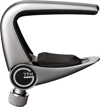 G7th Newport Silver Banjo Capo - Lightweight with Adjustable Tension Control - Protective Silicone Pads - The Perfect Capo for Banjos - UK Designed